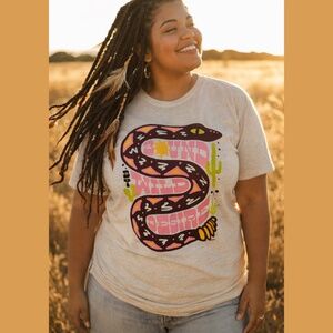 Vintage Modern Western, Bold Graphic Tee Bound By Wild Desire Sz L & XXL NWOT